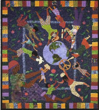 A close-up of the Peace Quilt.
