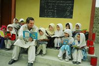 Greg Mortenson at one of the Afghanistan schools