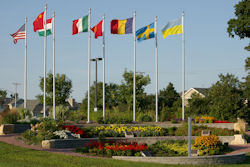 several flags
