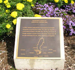 plaque in garden